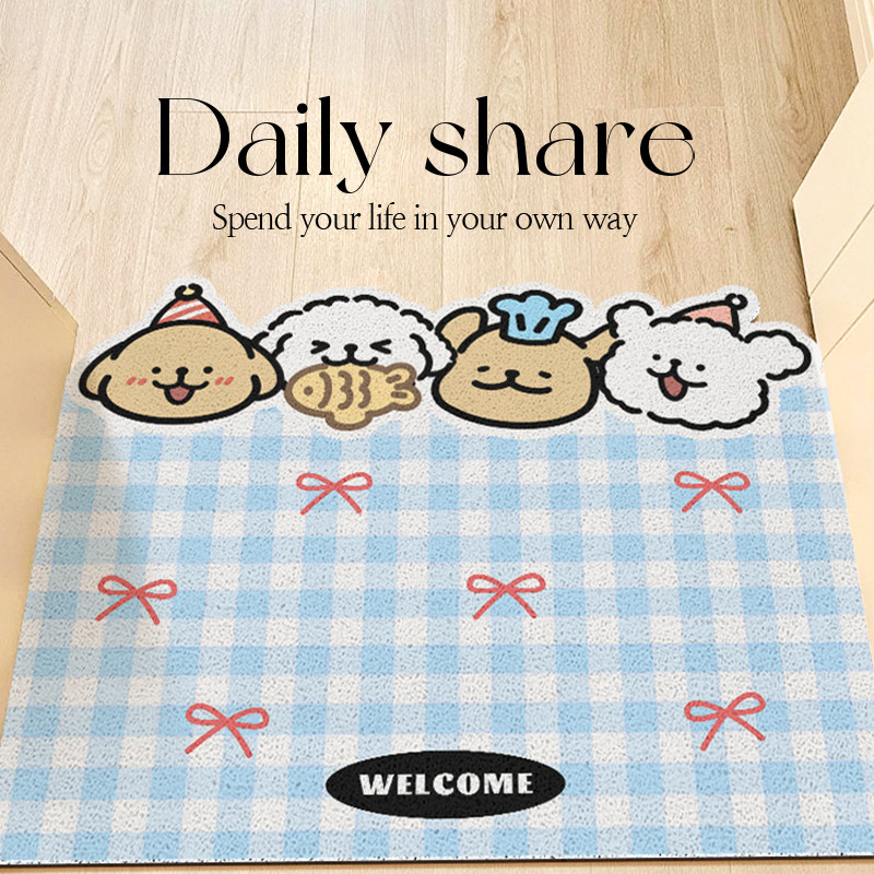 多巴胺小狗入户门地垫丝圈可裁剪防滑耐脏脚垫玄关门口免打理地毯,居家布艺,入户地垫,淘宝优惠券,粉丝福利购,淘宝优惠卷