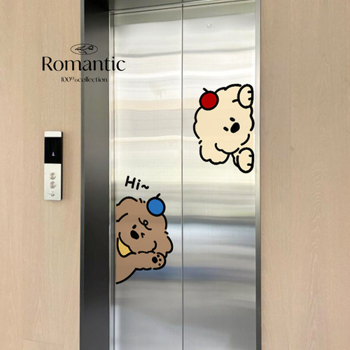 入户门口装饰电梯门贴纸高级感