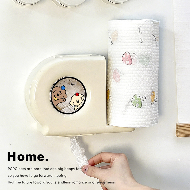探头小狗保鲜膜套收纳盒壁挂保鲜膜收纳架墙上多功能厨房纸巾架,餐饮具,保鲜膜套,淘宝优惠券,粉丝福利购,淘宝优惠卷