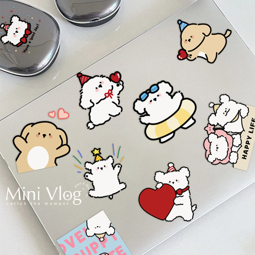 小狗水晶贴卫生间防水贴纸墙贴