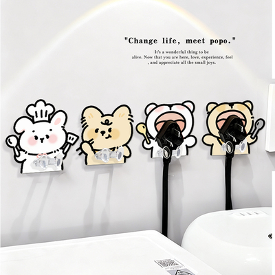 厨房电源插头挂钩墙上一排免打孔