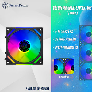 silverstone银昕ANB120魔镜机箱积木风扇拼接白色机箱12cm静音PWM