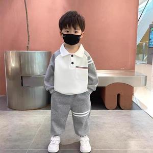 男童秋装套装2025新款帅洋气宝宝卫衣儿童春秋季运动时髦学院衣服