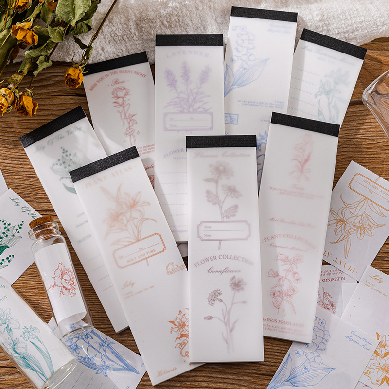 浪漫花时便签本手帐装饰素材纸