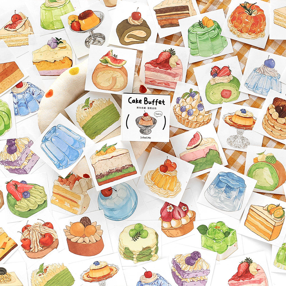 美味收藏迷你便签本咖啡面包蛋糕蔬果diy手帐装饰素材纸无粘性