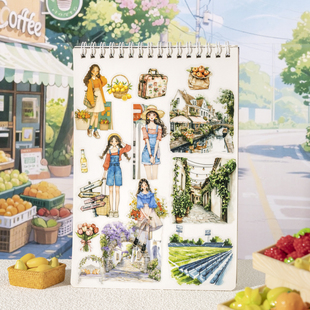 人生规划师PET模切手帐胶带职业人物场景拼贴造景卡装饰素材贴纸