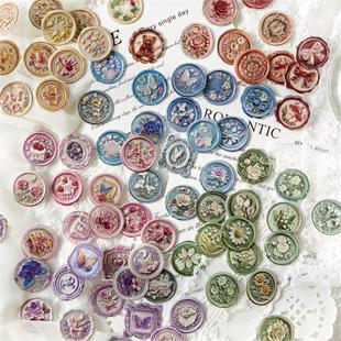 时光匣子滴胶贴纸复古立体仿火漆印章款手帐信封贺卡请柬封口贴画