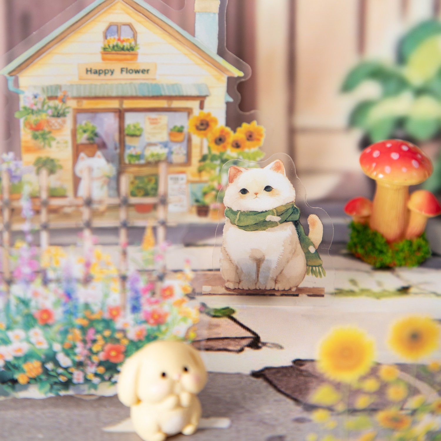 动物商店街PET贴纸手帐素材贴画