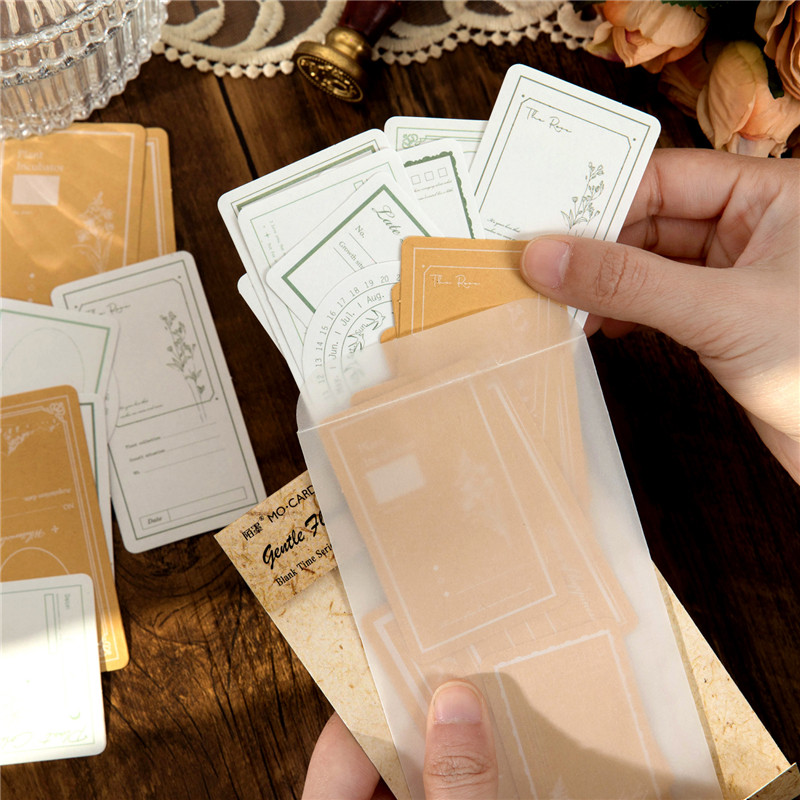 空白时光便签贴纸包陌墨简约欧式边框蕾丝花边手帐装饰素材标签贴