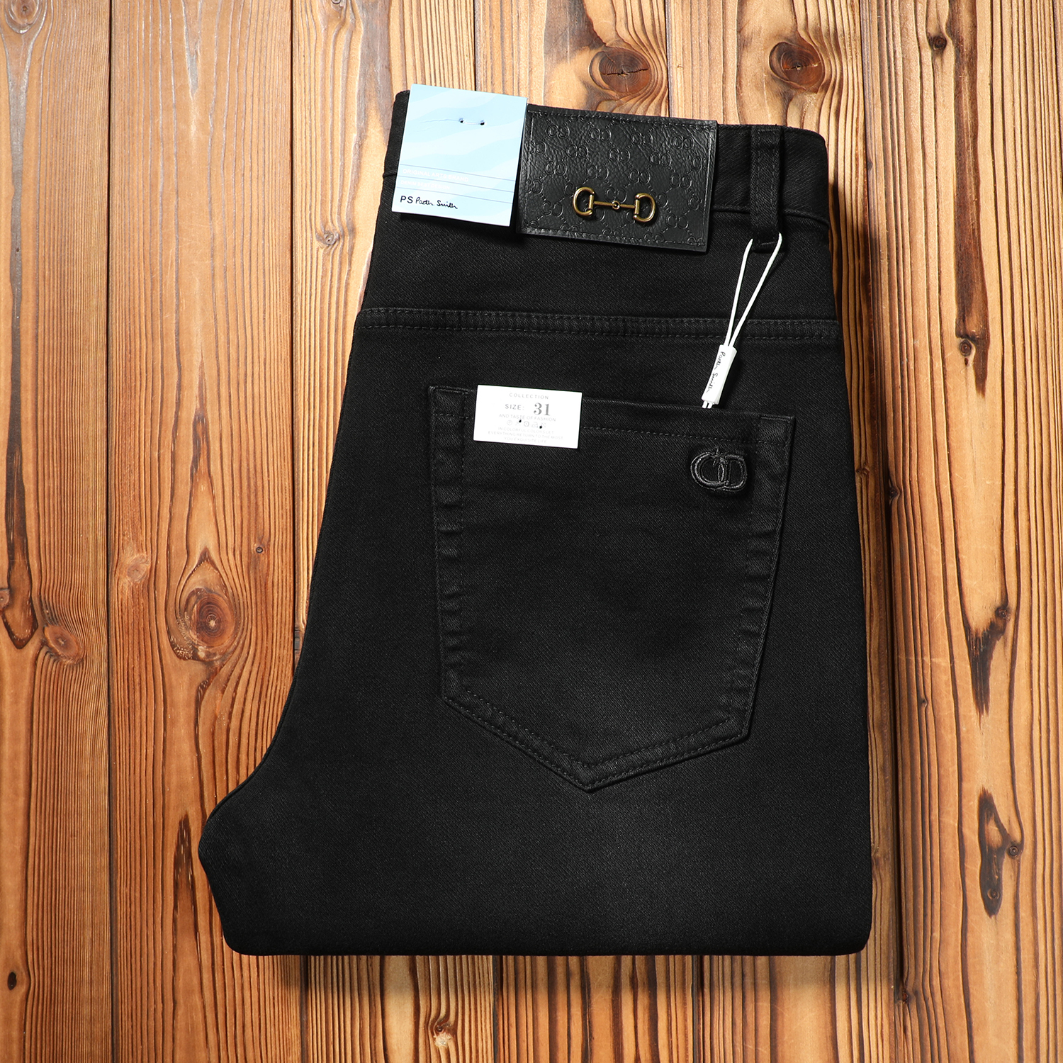 2025秋冬新款纯黑色男士牛仔裤