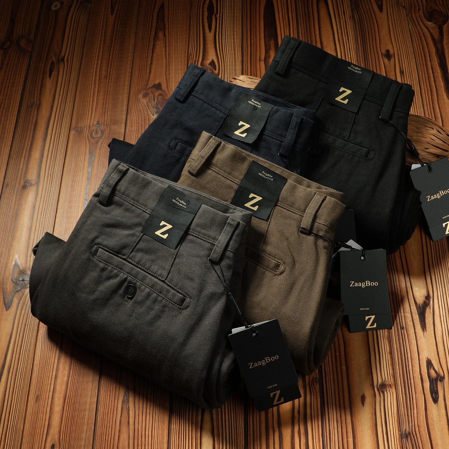 100%精梳棉男士宽松直筒休闲裤