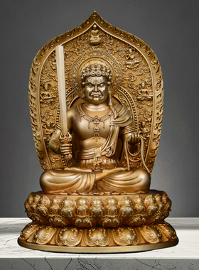 纯铜不动明王佛像摆件供奉