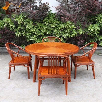 圆桌椅刺猬紫檀卓灵榫卯结构红木