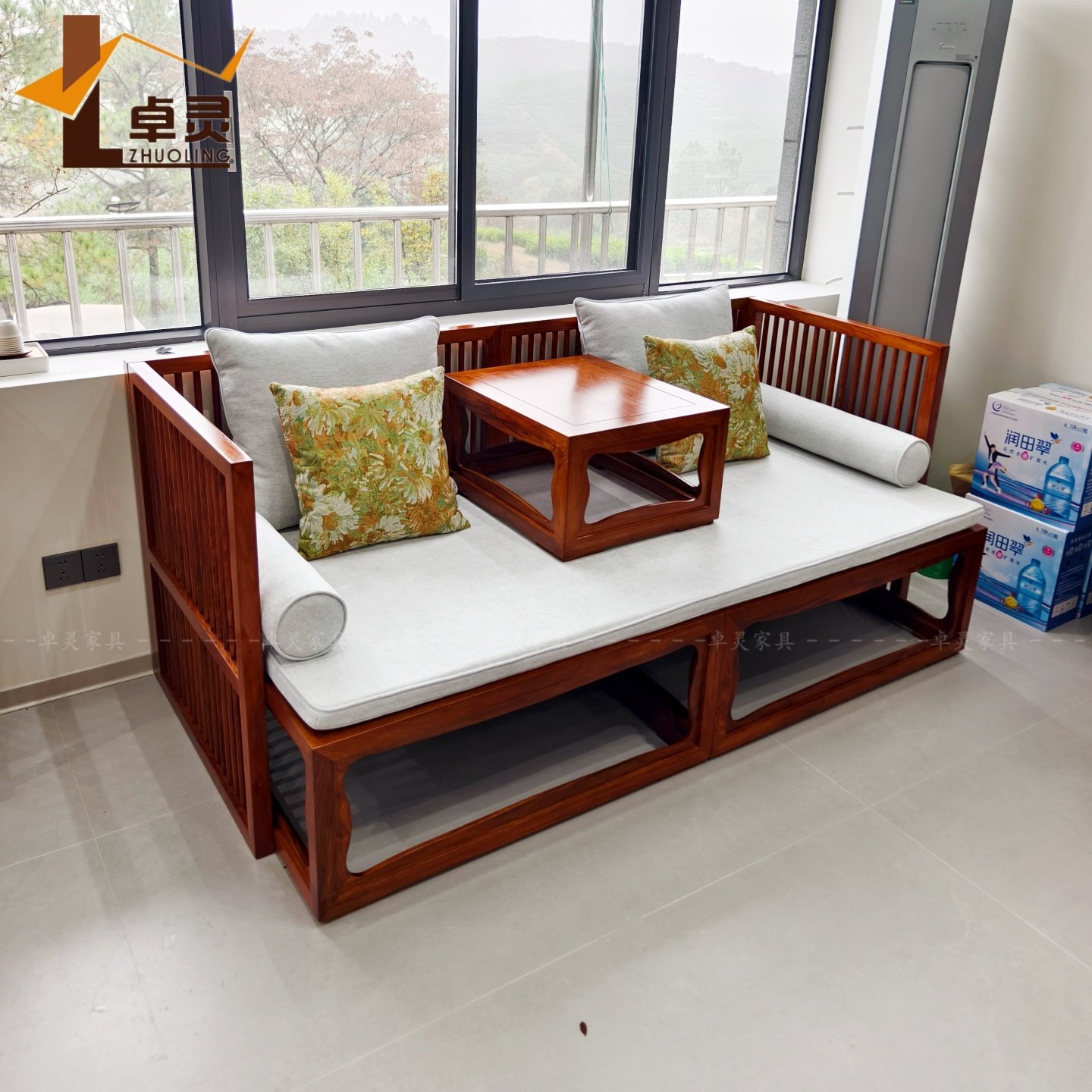 新中式罗汉床刺猬紫檀红木沙发床京瓷苏梨家具花梨木禅意贵妃榻几,住宅家具,罗汉床,淘宝优惠券,粉丝福利购,淘宝优惠卷