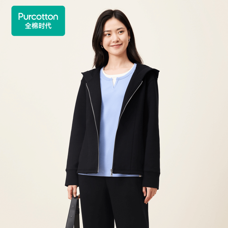 Purcotton/全棉时代 2024冬女士绒感空气层外套,POO244001