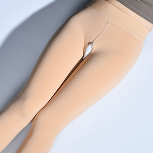 卿荷300克秋冬保暖加绒加厚大码连裤袜防起球镂空开裆打底踩脚裤