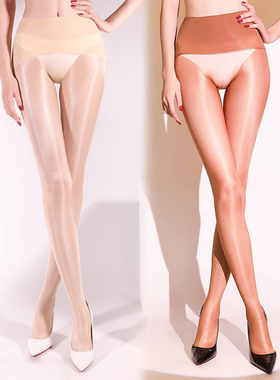 RK舍宾丝滑油亮光泽中腰无缝裆丝袜40D春秋缎感无痕香氛女连裤袜