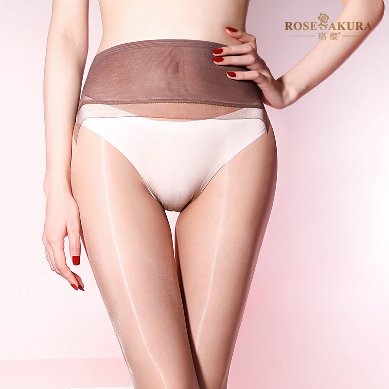 RK中腰深裆极光油亮1D超薄连裤袜