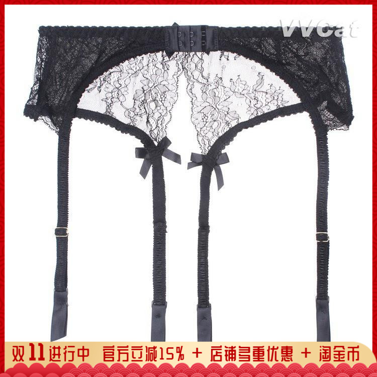 欧美高档蕾丝金属夹四勾吊袜带调节腰围长统袜高筒袜百搭通用包邮