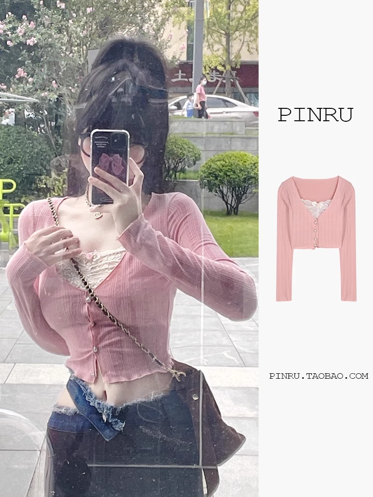 长袖甜美百搭常规蕾丝女