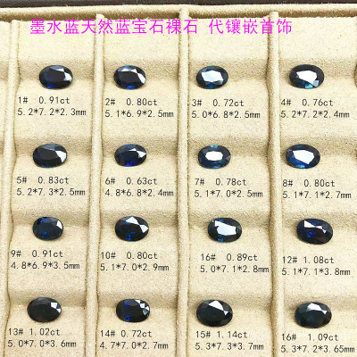 山东昌乐矿天然蓝宝石裸石墨水蓝