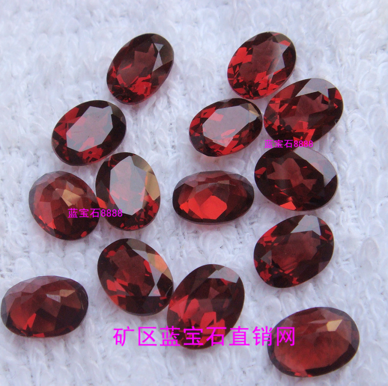 椭圆形玻璃体VVS级南非天然红石榴石裸石镶戒指吊坠耳钉手链女款