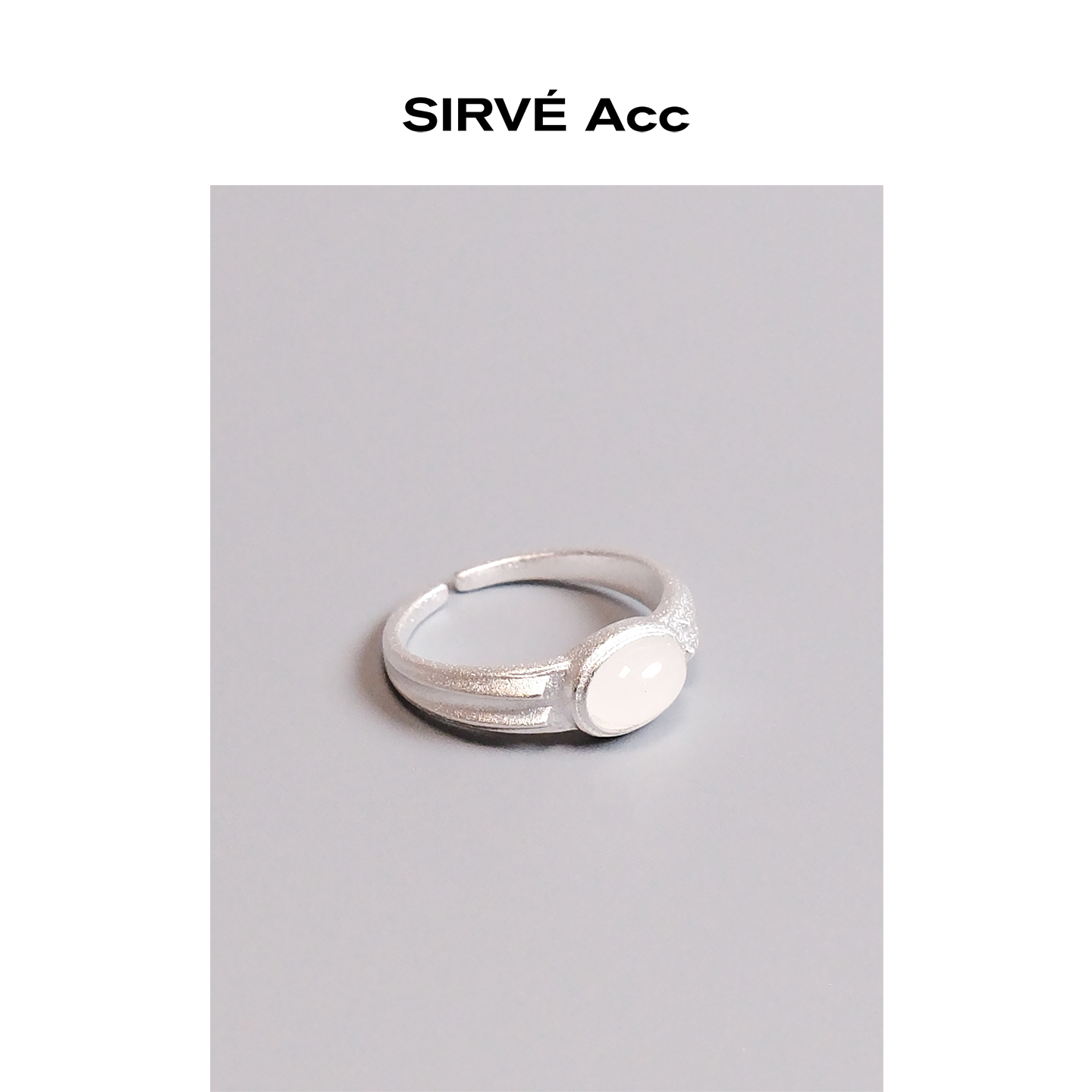 SIRVE原创设计复古双棱贝母戒指 欧美复古宝石月光高级感开口戒