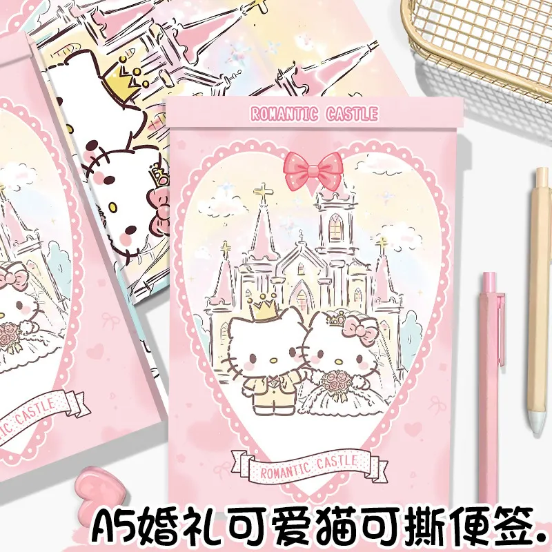 a5可撕便签本婚礼可爱猫全彩页笔记本高颜值拍纸本加厚记事本