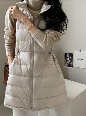 羽绒棉衣马甲 中长款棉服马夹外套女  修身显瘦 休闲百搭通勤外穿