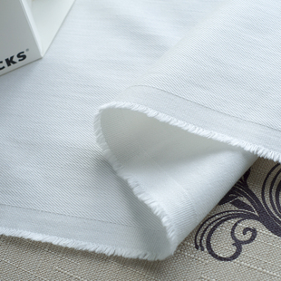 白色洗水纯棉弹力牛仔布料 上衣裤子连衣裙柔软垂感春夏服装面料