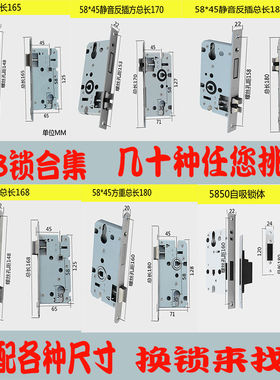 5845/5850 室内门锁体磁自吸锁体系列轴承锁体木门锁体卧室门锁体
