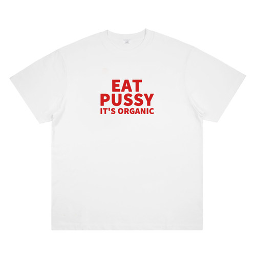 EAT PUSSY IT'S ORGANICIRBACI 创意小众设计vinatge字母短袖T恤