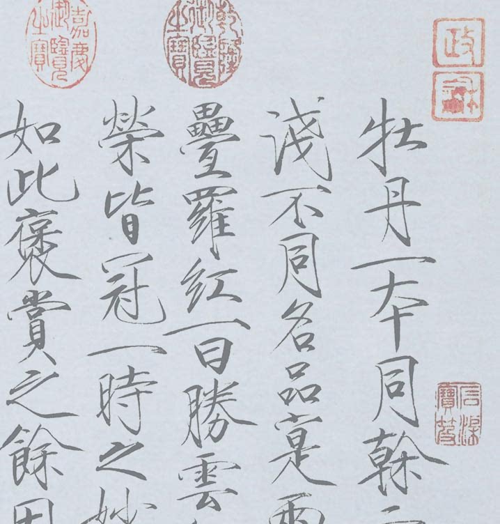 宋徽中瘦金体牡丹诗帖水写布 楷书瘦金书毛笔水写练字