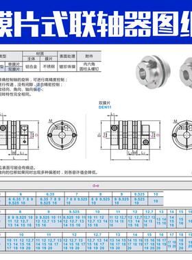 怡合达同型号膜片联式轴器DDEN11-D6EN11 -D68d18-e24 2220螺钉夹