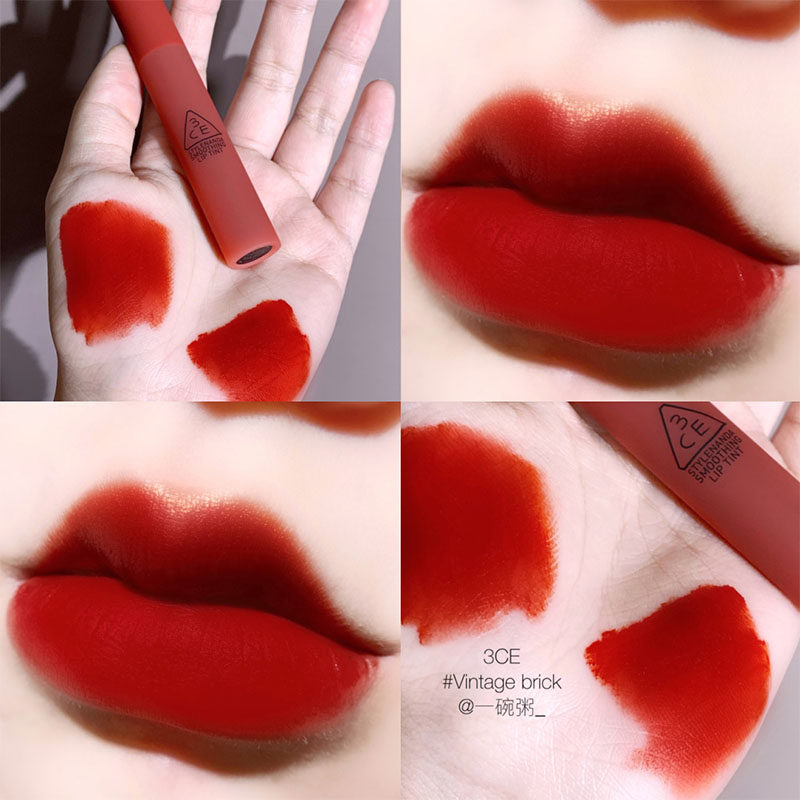 韩国3ce云朵唇釉丝绒immanence铁锈红泫雅哑光taupe砖红speak up