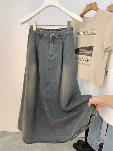 夏季新款胖mm大码高腰牛仔半身裙