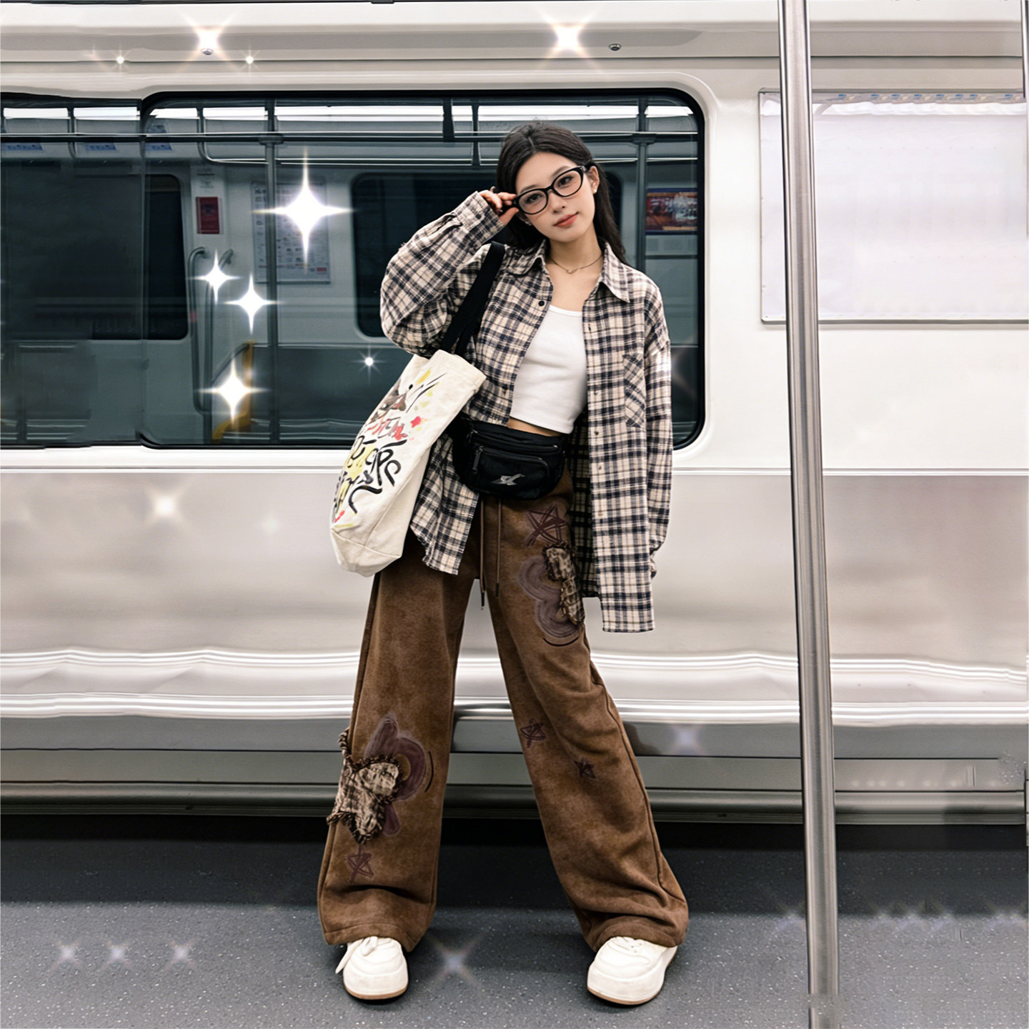 300斤胖mm大码女装复古设计感阔腿裤女高腰显瘦百搭刺绣休闲长裤,女装/女士精品,大码裤装,淘宝优惠券,粉丝福利购,淘宝优惠卷