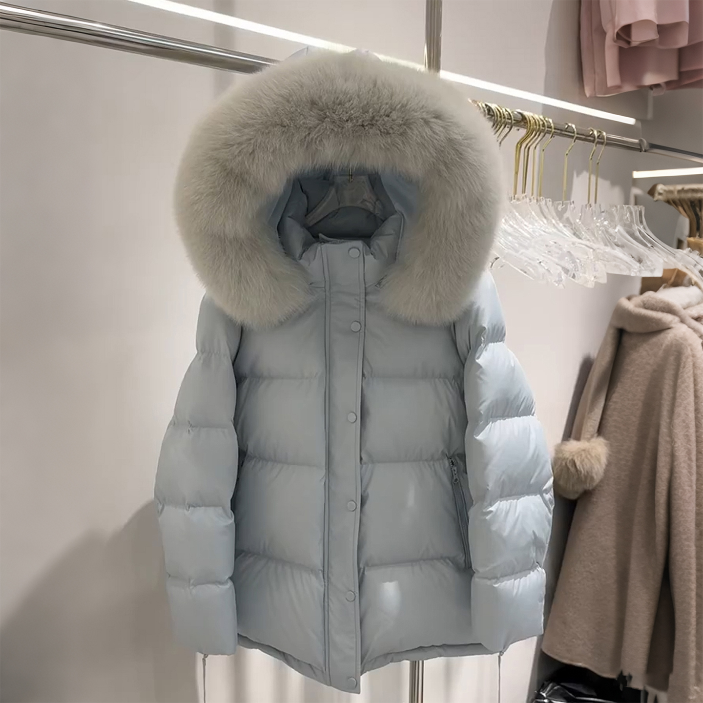 300斤大码女加厚保暖连帽棉服