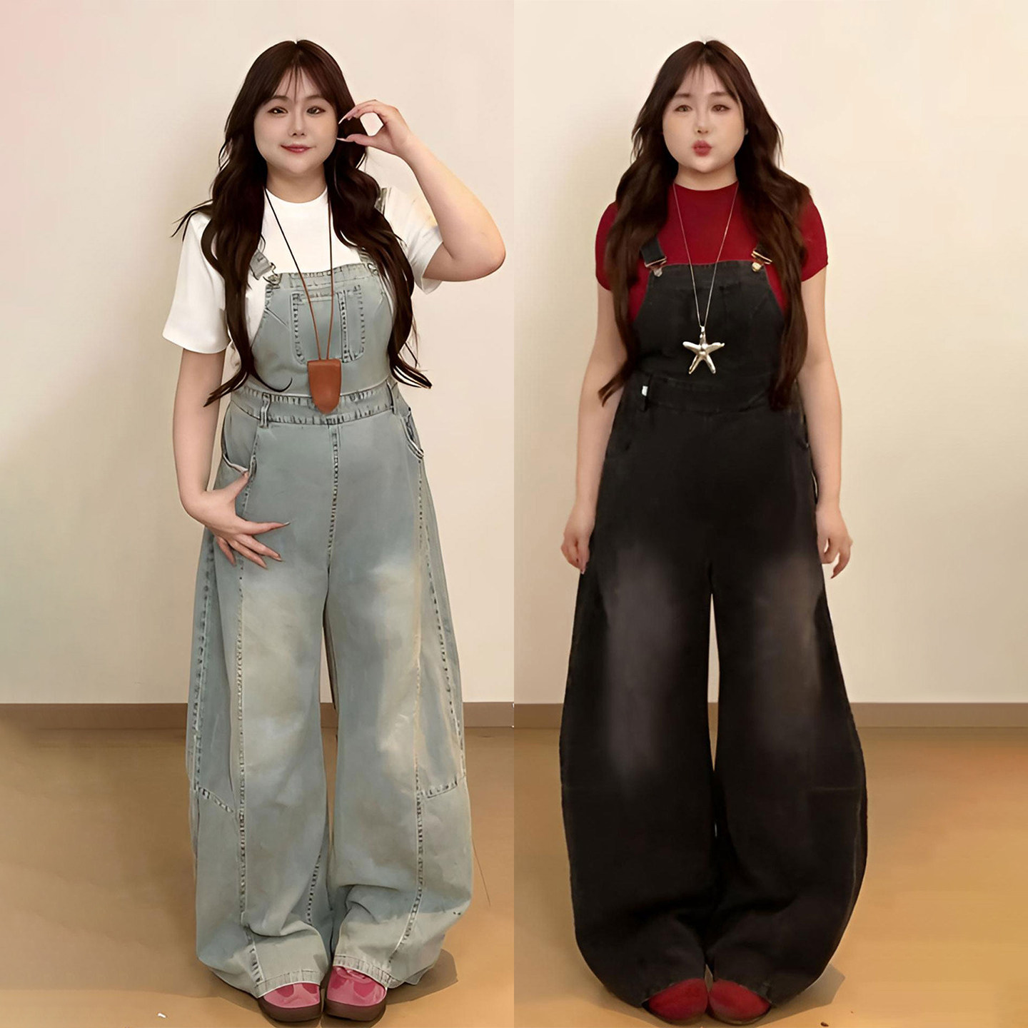 300斤大码女装胖mm设计感百搭牛仔背带裤女宽松显瘦遮肉连体裤潮