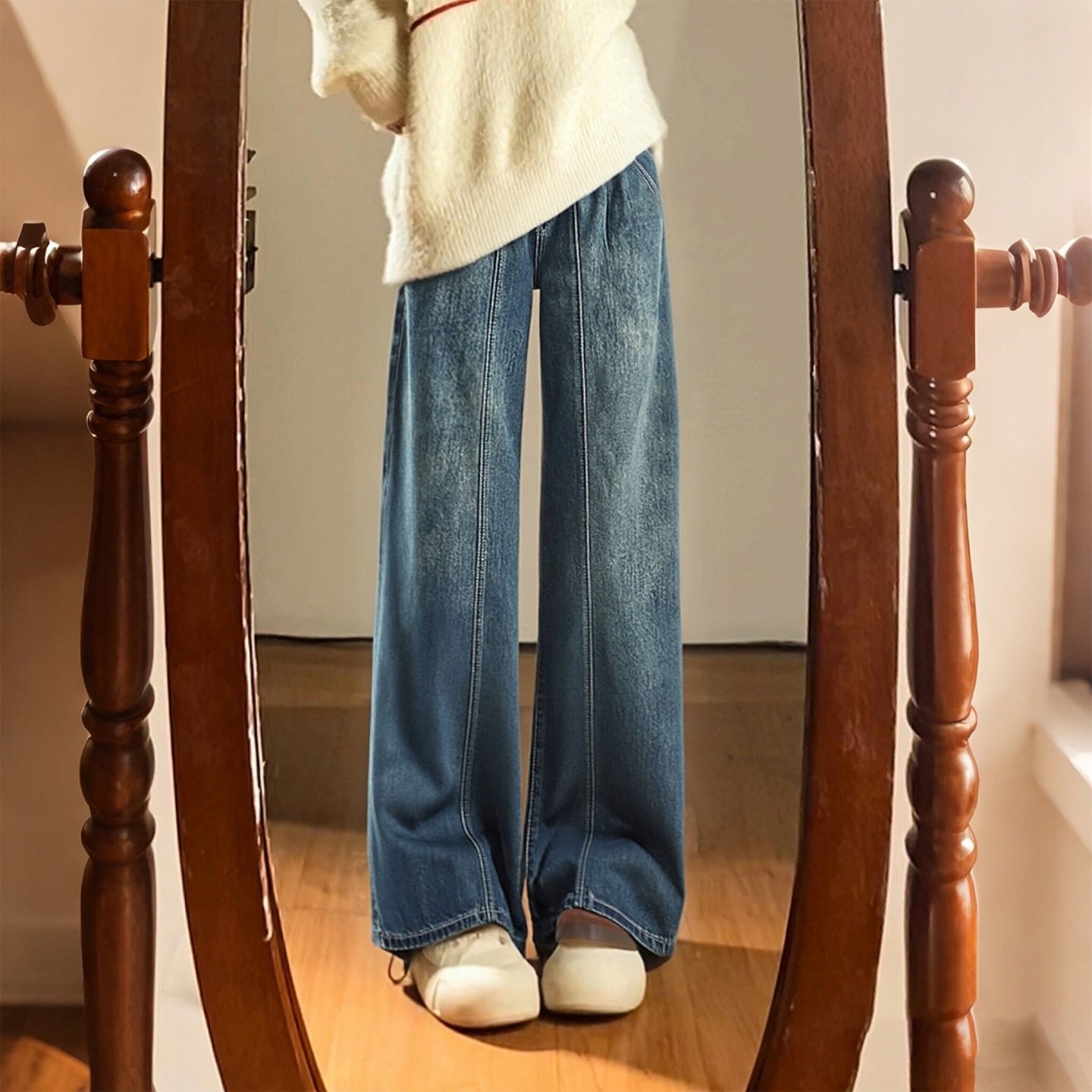 特大码女装胖mm设计感百搭阔腿牛仔裤女高腰显瘦遮胯百搭直筒裤潮,女装/女士精品,大码裤装,淘宝优惠券,粉丝福利购,淘宝优惠卷