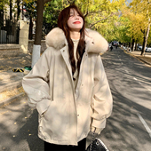 胖mm时尚 特大码 女装 设计感毛领派克棉服女宽松加厚保暖棉衣外套潮