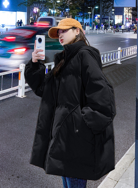 2-300斤胖mm大码女装连帽加厚棉衣棉服冬季新款宽松百搭面包服潮