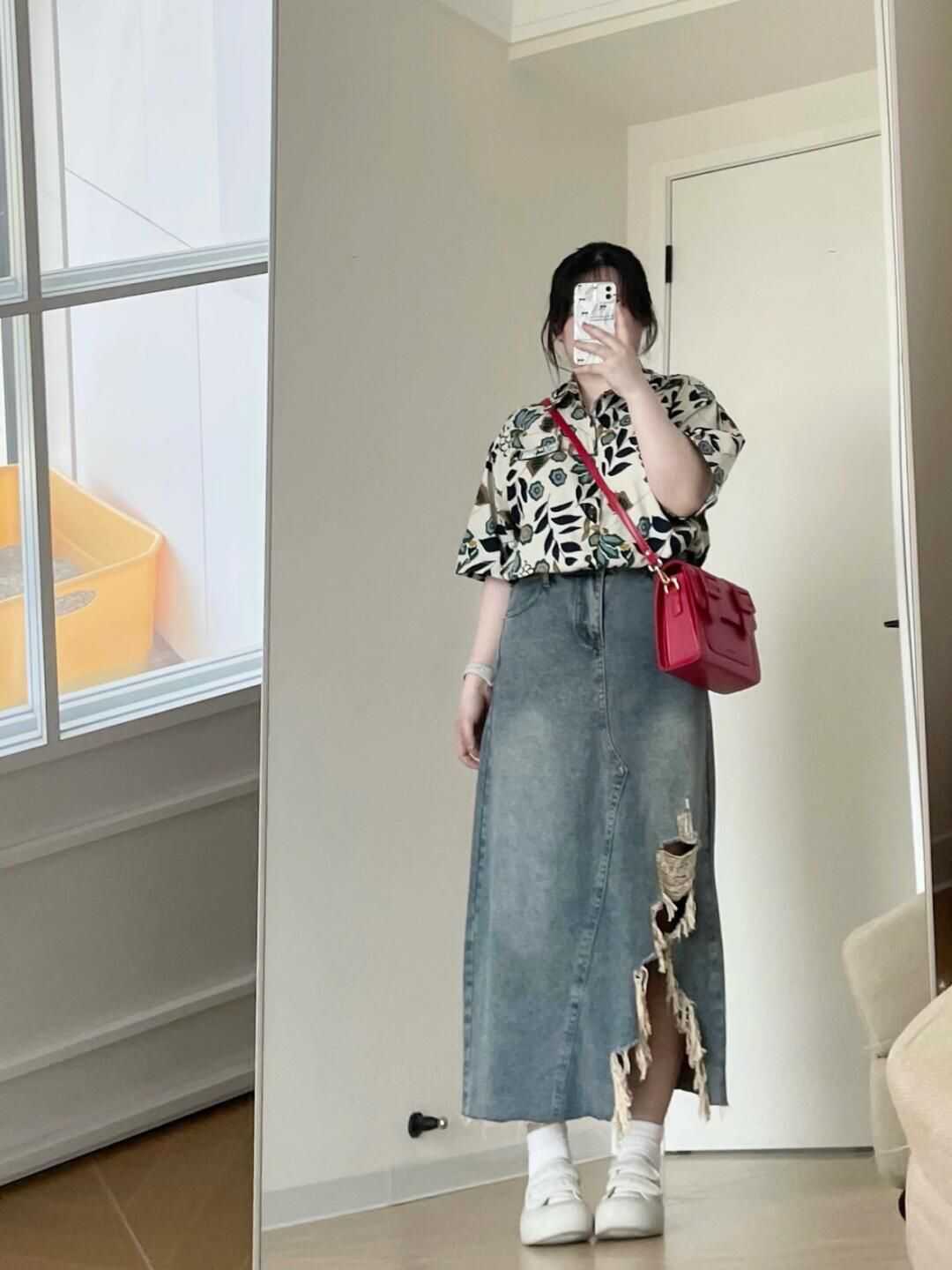夏季新款2-300斤胖mm大码不规则牛仔半身裙女高腰遮肉显瘦a字裙子