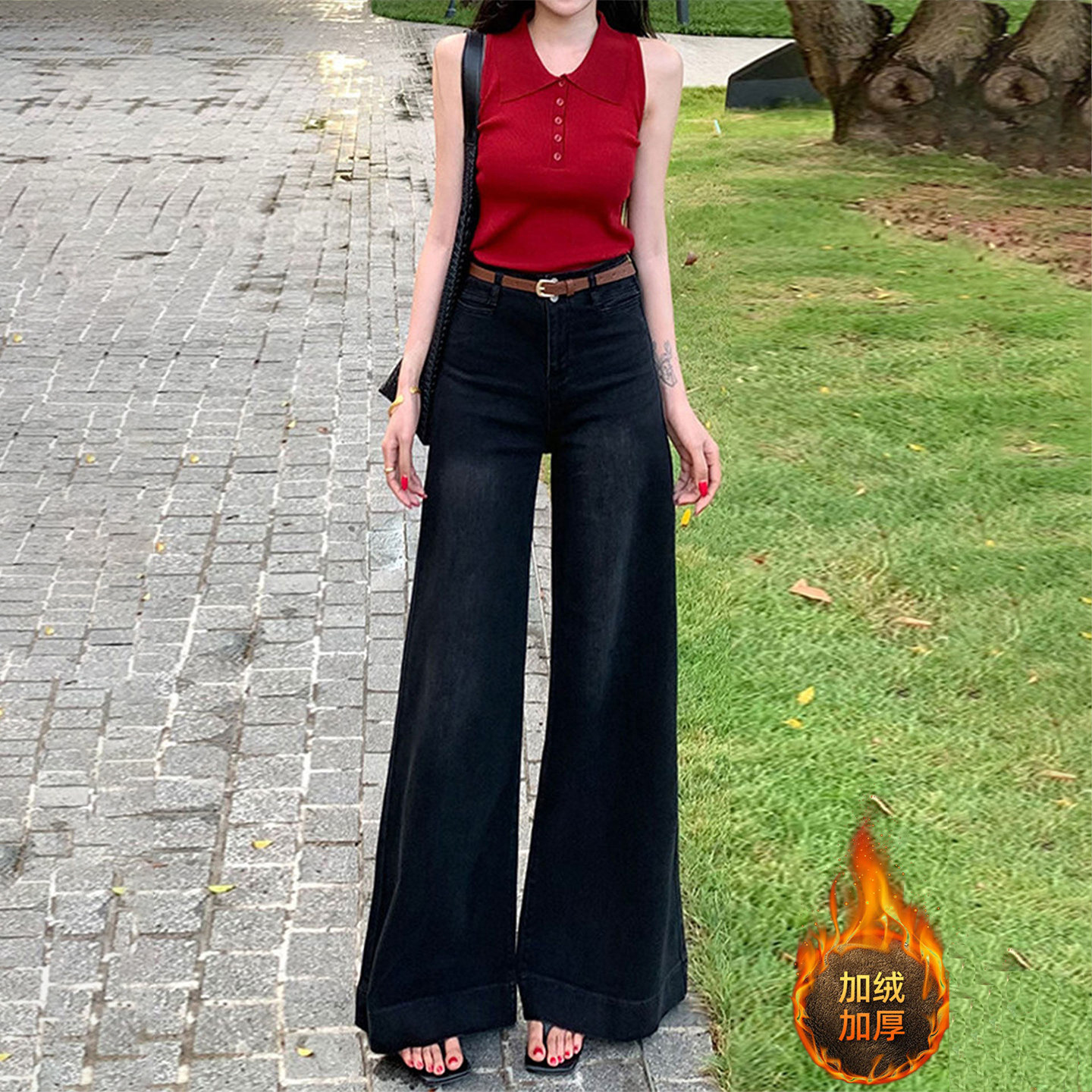 300斤特大码女装胖mm加绒阔腿牛仔裤女高腰显瘦垂感显瘦直筒长裤,女装/女士精品,大码裤装,淘宝优惠券,粉丝福利购,淘宝优惠卷