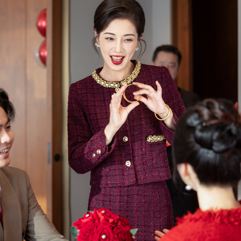 2025秋冬新时尚小香风两件套女高级感减龄喜婆婆婚宴礼服日常可穿