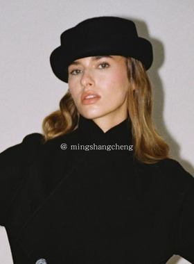 铭尚cheng 秋冬新款羊毛Pillbox Hat 欧美时尚毛毡帽老钱风小礼帽