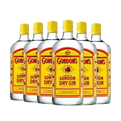 金酒杜松子酒 伦敦干味毡酒琴酒LONDON DRY GIN750ml哥顿6瓶装