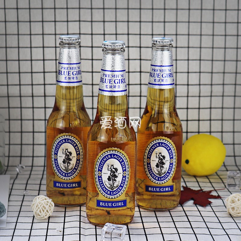韩国风味国产啤酒 BLUEGIRL蓝妹原浆黄啤酒 330ml *24瓶整箱包装