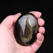 天然黑曜石手把件水晶原石玉石矿石随身把玩件文玩石头礼物摆件