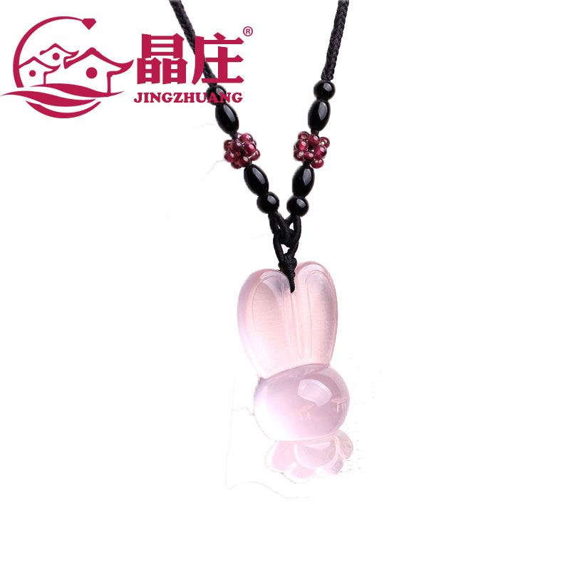 贈證書天然星光粉水晶吊墜招桃花可愛兔子小豬莫桑比克芙蓉石項鏈在類目 飾品/流行首飾/時尚飾品新, 項墜/吊墜中 - 來自Buy2taobao.com提供專業的淘寶代購服務